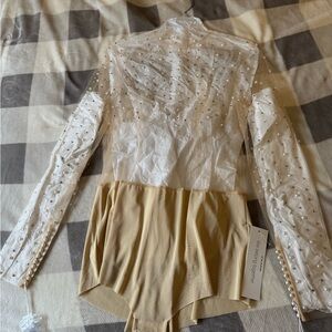 Watters Nude Pearl Embellished Bodysuit